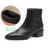 Krazing Pot Sheepskin Winter Round Toe Chelsea Boots Med Heels Zipper Carving Decoration Women Ankle Boots