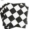 Black & White Racing Party Disposable Tableware Set: Paper Plates & Cups for Boy's Birthday