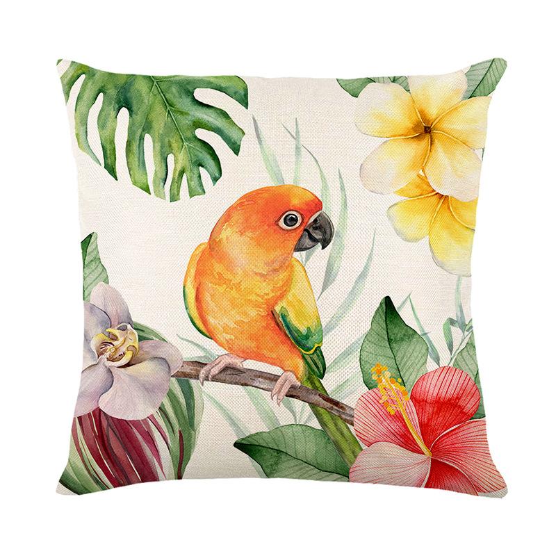 Flower and Bird Series Pillow Cover Spring Plant Flower Print Sofa Cushion Cover Living Room Bedroom Cushion