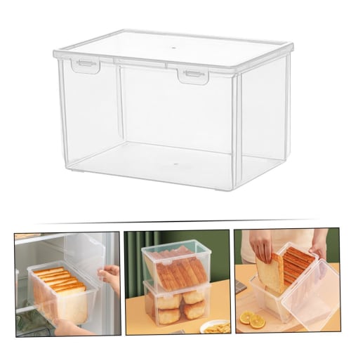 Hoement Clear Food Storage Box, Toast Storage Container, Reinforced, Food Fresh