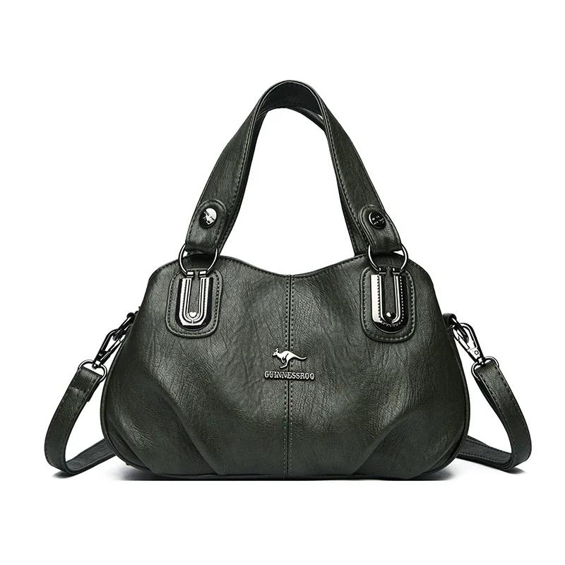 Einfarbige PU-Umhängetasche für Damen, hohe Kapazität, Reißverschlussverschluss, modische Tasche