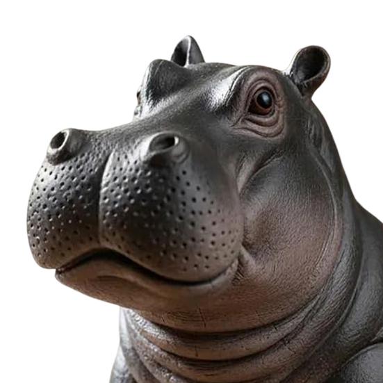 Yoga Master Hippo Figurine Handcrafted Clumsy Yoga Hippopotamus Ornament Zen Meditation Hippo Statue for Home Office Decor Yoga Lovers Gift