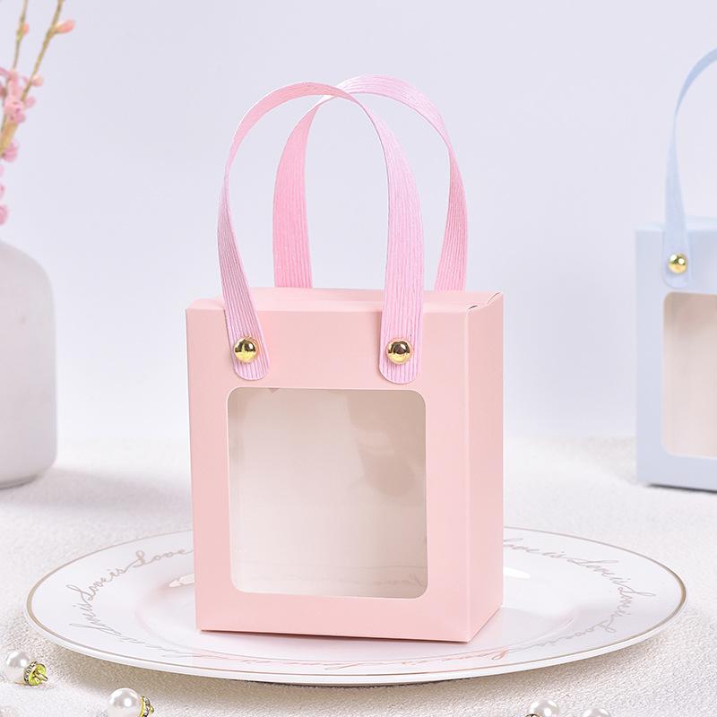 20 Stück Geschenktüten mit Sichtfenster für Hochzeiten, Geburtstagsfeiern und andere Partys, verschiedene Farben, mit Henkel