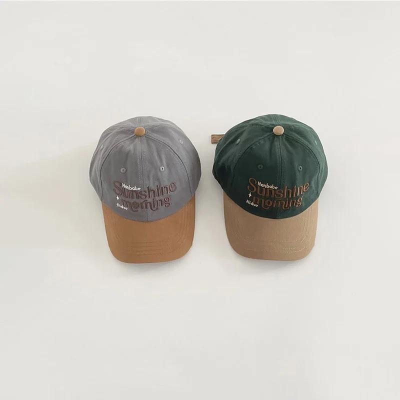 Peaked Cotton Sports Casual Men Hat Sun Women Patchwork Cap Baseball Lettering Alphabet Stitching Embroidered Fashionable Trendy Hats Baseball Caps
