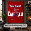 Arazzo da Parete Personalizzato, Testo Personalizzato Montreal Canadiens, Tessuto Morbido Arte da Parete per Decorazione Interna