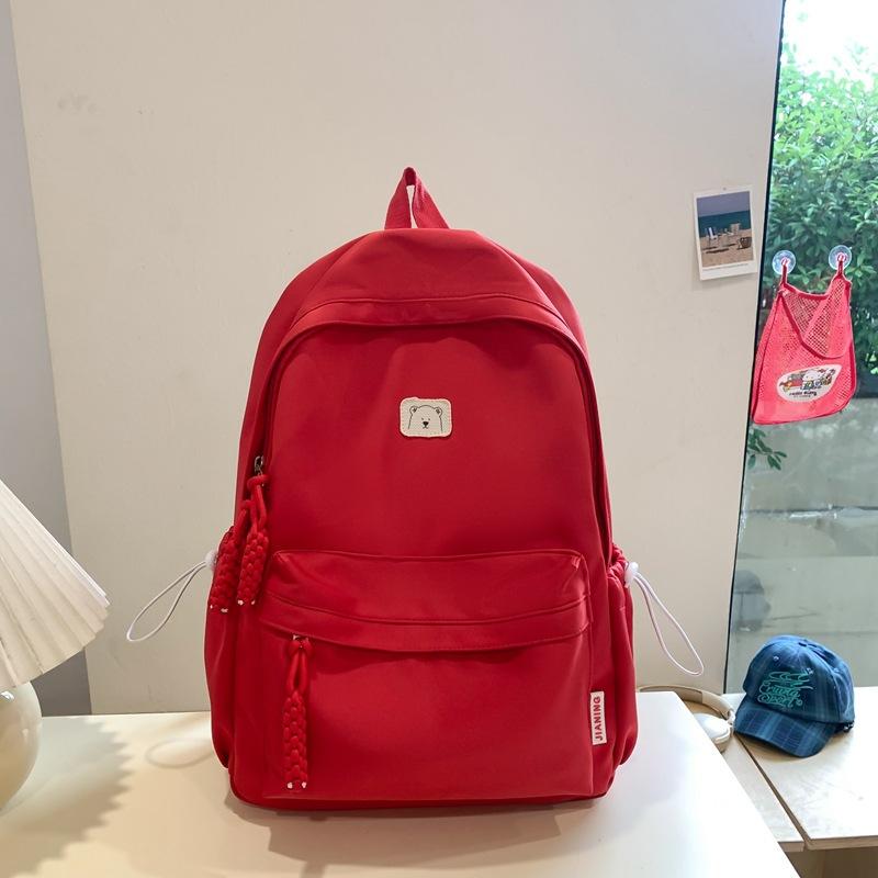 New Niche Primary School Students Boys and Girls Universal Large-capacity Lightweight Simple Korean Version Solid Color Large-capacity Schoolbag