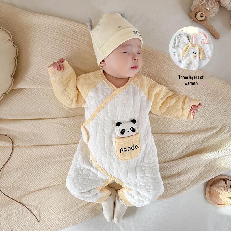 

Уютный детский комбинезон - Утепленный комбинезон для новорожденных и мягкий костюм монаха со штанами гаремами 52cm