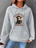 Women's Waffle Knit Halloween Hooded Sweatshirt with Kangaroo Pocket - Autumn/Winter, European Size
