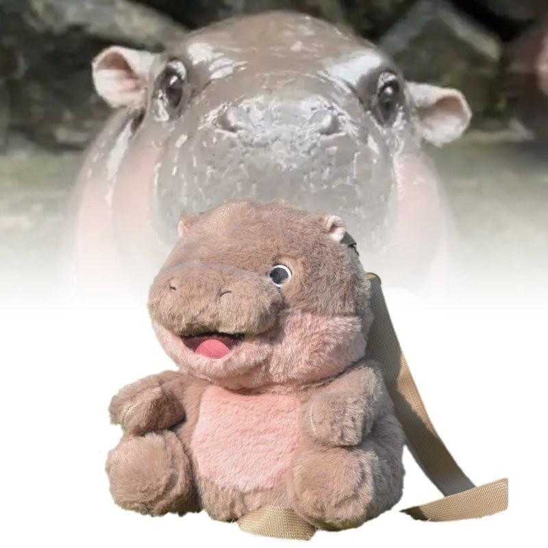 Adorable Plush Hippopotamus Backpack With Soft Pp Cotton Fill And Big Smiling Face
