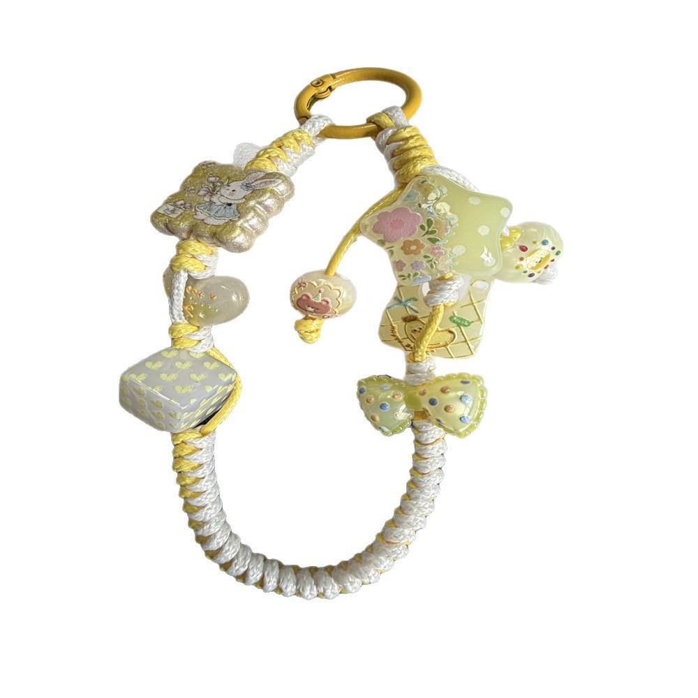 Cartoon Colorful Braided Phone Lanyard With Pvc Material For Keys Bag And Earbud Holder