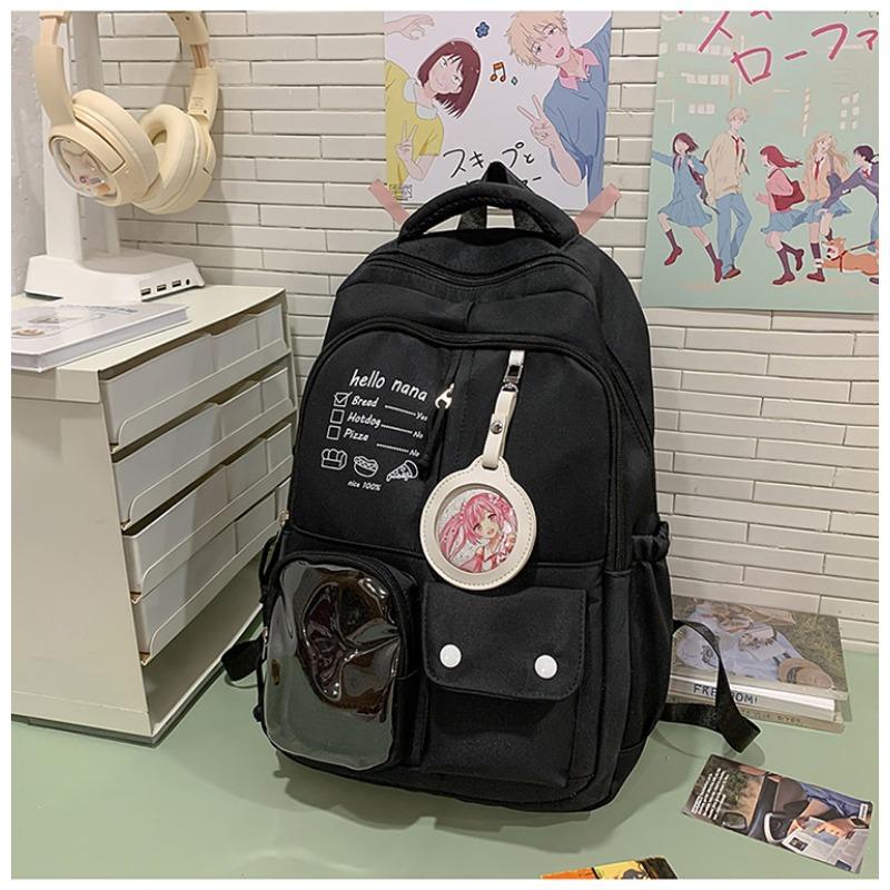 Cute Girl Backpack High School Student Schoolbag Japanese Casual Versatile Travel Contrast Color Large Capacity Backpack Couple