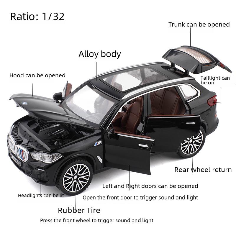 Xinao 1:32 Bao X5 Off-Road SUV Alloy Six-Door Car Model with Sound & Light Pull-Back Toy