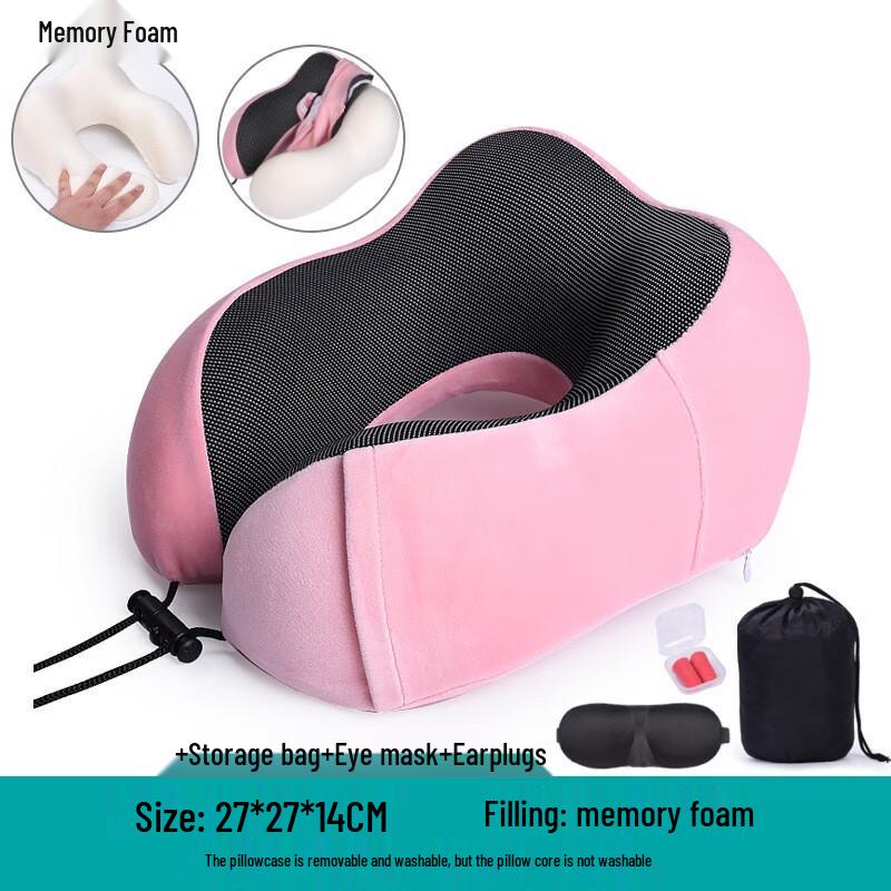 Tri-polar Memory Foam U-Shaped Travel Nap Pillow