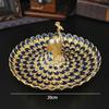 Luxury Golden Peacock Fruit Tray, Palace Banquet Dining Table Snack Cake Food Storage Salver, Holiday Wedding Decoration Props