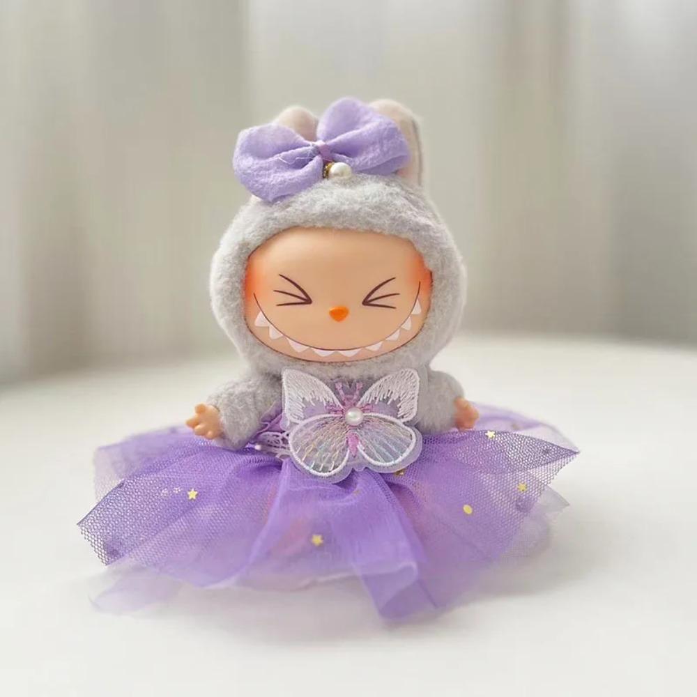 Labubu 15cm/17cm Doll Clothing Sitting Party Strawberry Tank Top Skirt Paired With Princess White Shoes Princess Baby Clothes
