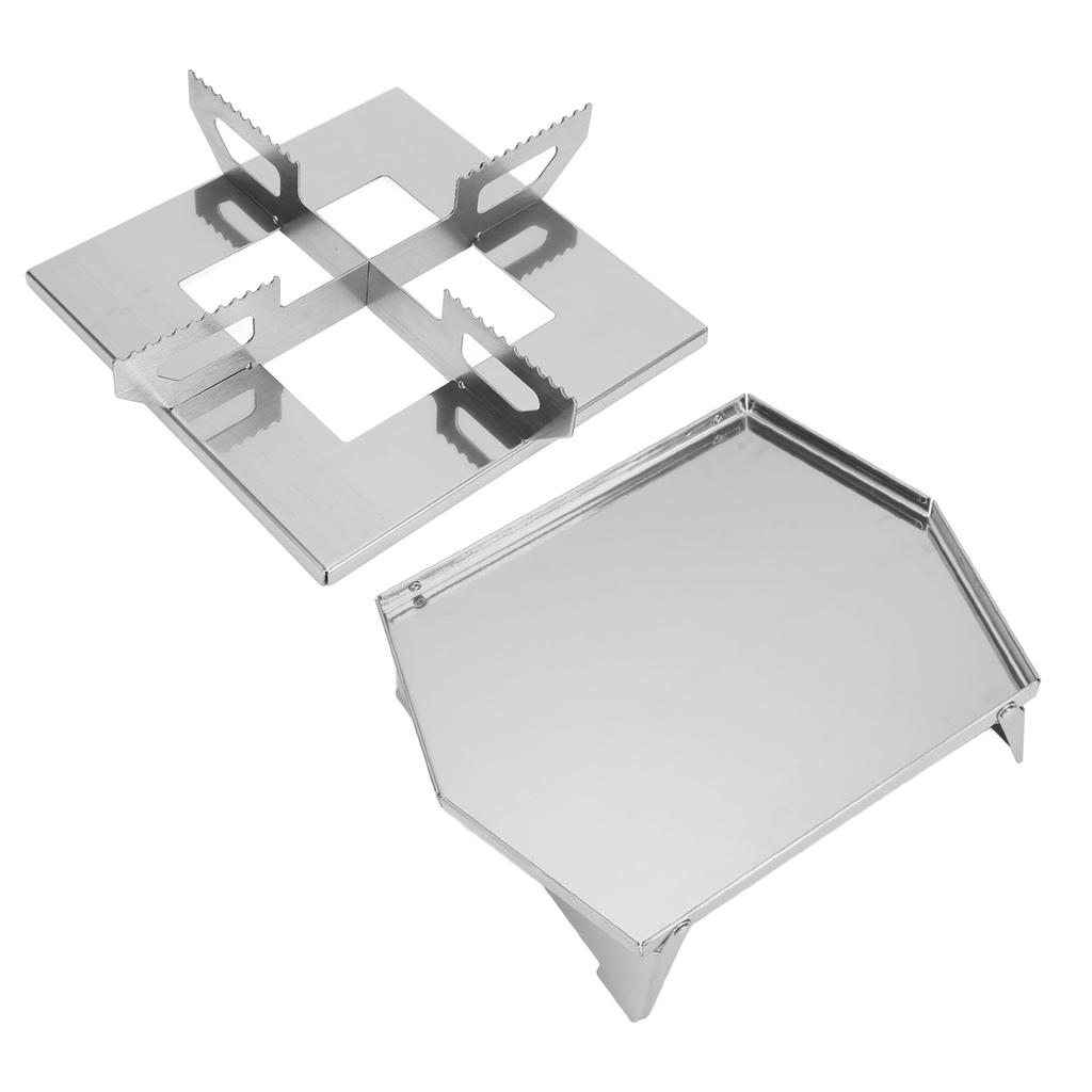 Stove Stand Base Outdoor Stainless Steel Wood Stove Stand Base Set Camping Portable BBQ Tool Set
