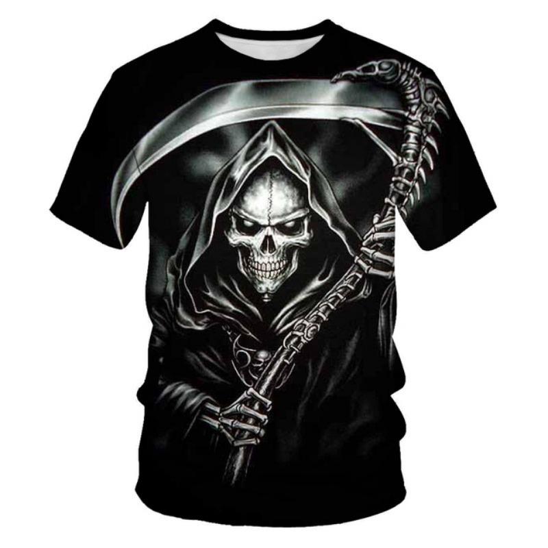 Skull Drinking T-shirt Beer Man Men's T-shirt Casual Tshirts Men's Tee Tops High Quality Brand T-shirt Alt Clothes Cool Stuff