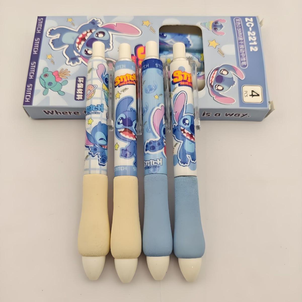 6 Stuks/Set Stitch Beperkte Editie Hoge Superieure Kwaliteit Gelpen Cartoon Serie Zwart 0.5mm Ideaal Exam Student/Kantoor Dagelijkse Schrijfwaren