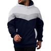 Herre Afslappet Løs Sweatshirt Blokerende Farve Snoretræk Stor Lomme Hættetrøje Sports Sweatshirt