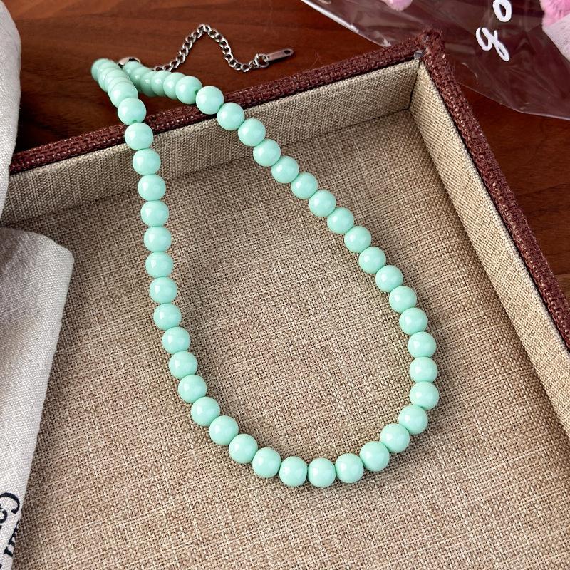 Fashion Colorful Glass Beads Simple Choker Necklace For Women Femme 2026 Trendy Charm Daily Neck Jewelry Accessories New