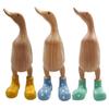 M-Modern-Resin Duck Statue Garden Sculpture Cute Cartoon Ducks Wearing Spotted Wellies Boot Good Luck Figurine