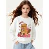 Kids Sweatshirt,Crew Neck Fashion Top, Fun "Cute Beaver Drinking" Patterned Sweatshirt, for Everyday Casual Wear, for All Kinds of Daily Outfits