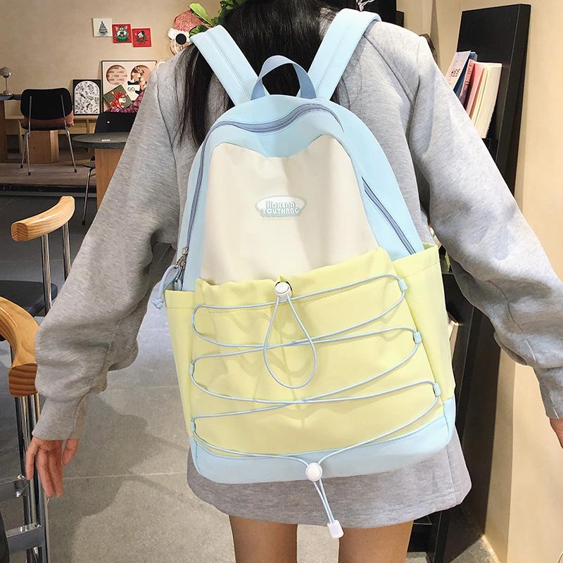 College Style Color Matching Student Schoolbag Exquisite and Versatile Junior High School High School Backpack