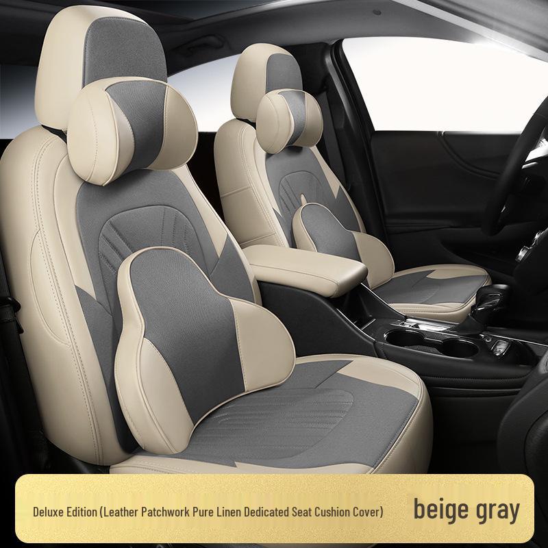Chevrolet Malibu XL Seat Cushion: Full Surround, Leather & Linen, Four-Season Cover for 5-Seater
