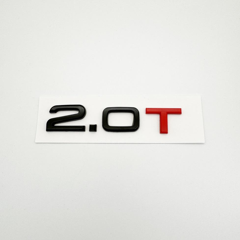 3D ABS 1.8T 2.0T 3.0T Black and Red Emblem Car Trunk Letters Logo Badge Decals Sticker For A1 A3 A4 A5 A6 A7 A8 Q2 Q3 Q5 Q7