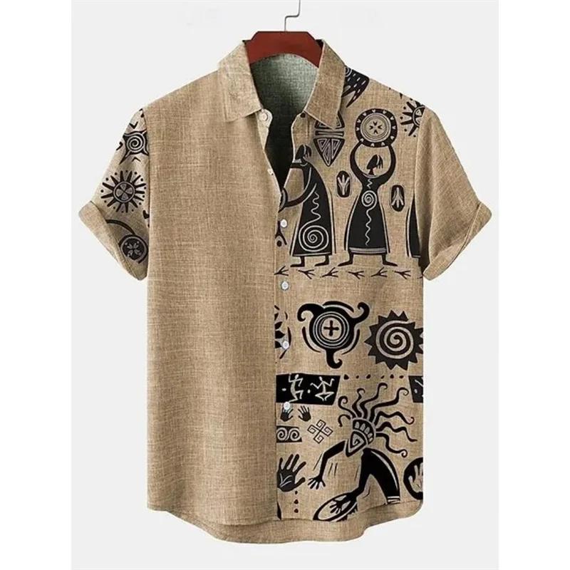 

Men s Summer Hawaiian Casual Fashion Social Beach Style Short Sleeved Printed Loose Retro Vacation Shirt Camisas Estampadas S