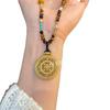 Elegant Tiger Eye Compass Necklace: Natural, Light Luxury, High-End Chinese Style Sweater Chain for Autumn/Winter Women.