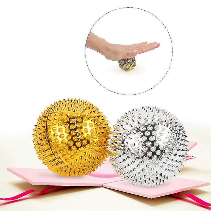 2PCS Acupressure Massage Balls with Needles - Hard Spiky Massaging Tools for Hand Foot Muscle Relief, Deep Tissue Therapy, Fitness Recovery