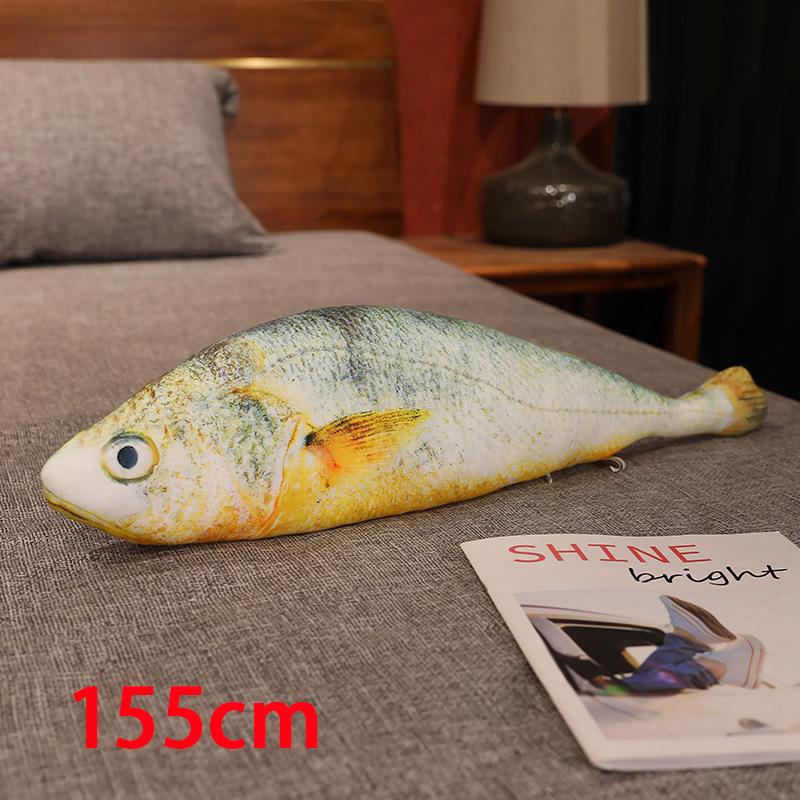 25/60/80cm Large Yellowfish Plush Toy Fur Fish Fur Rug Long Puppet Legged Companion for Sleeping Plush Pillow Gift