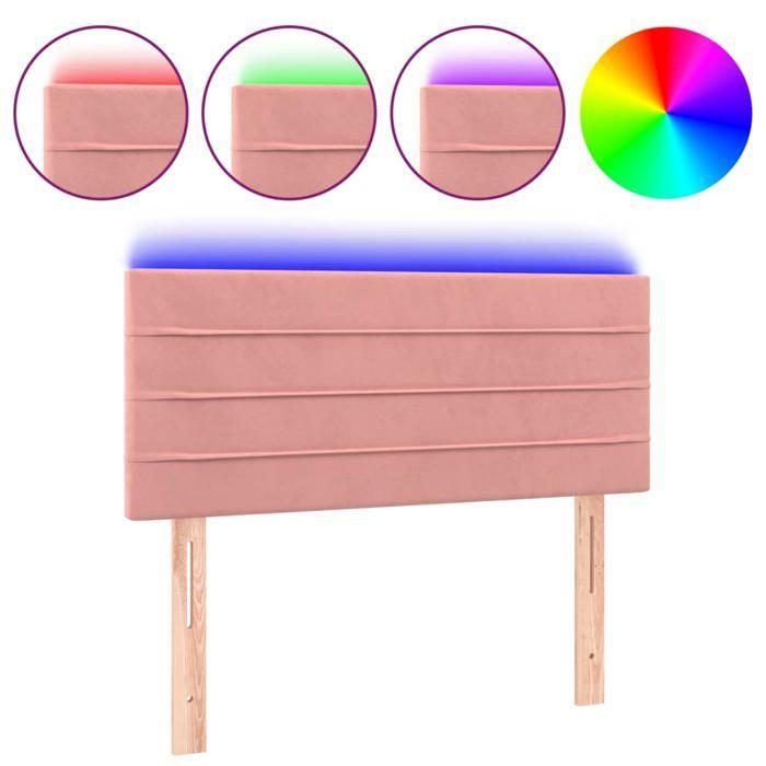 VidaXL LED Headboard Bedroom Furniture Single Bed Accessory Headboard Bed Frame Interior Pink 80x5x78/88 3121787