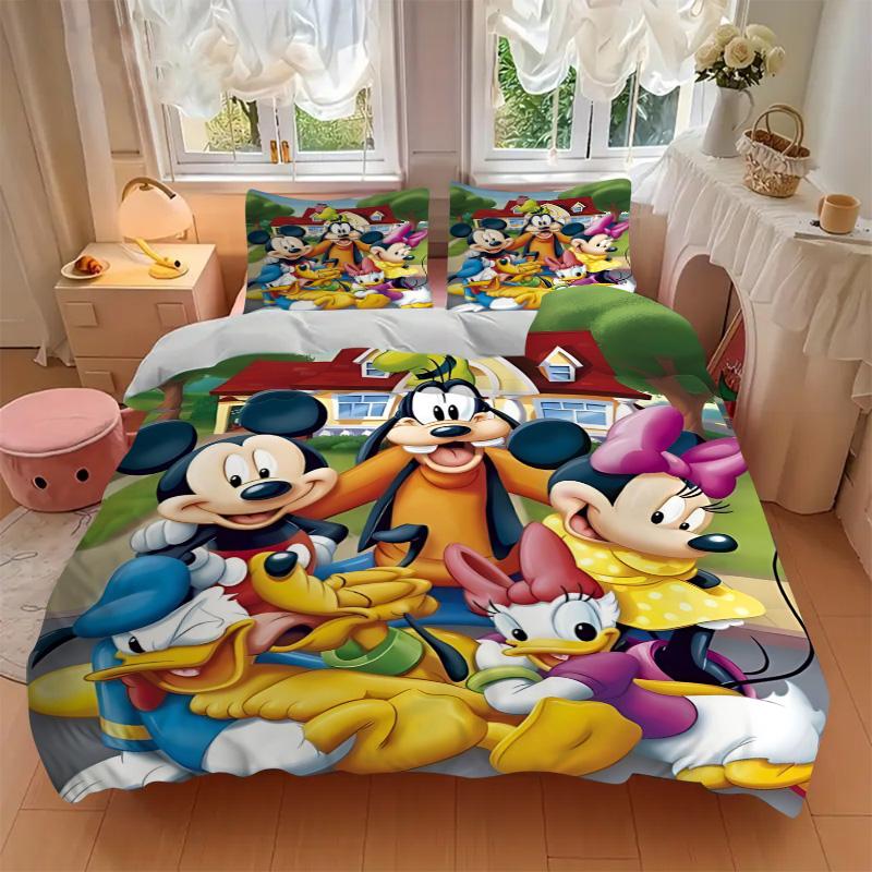 Mickey Friends Adventure Print 3Pcs Bedding Setduvet Cover With 2 Bedropillowcase Home Birthday Gift