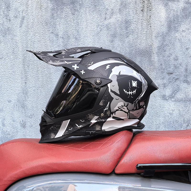 LVS-800 Kask Motocrossowy dla Dorosłych Kask Full Face Crossowy Kask Off Road Certyfikat Dot Podwójna Szyba Dopasowanie