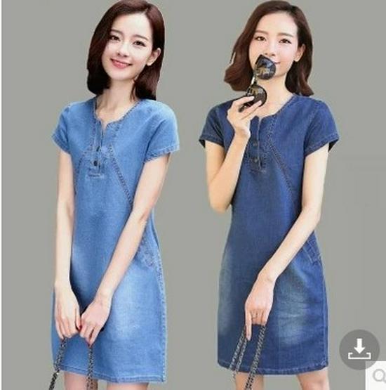 2026 Spring/Summer Plus Size Women's Casual Mid-Length Denim Dress - Trendy and Stylish