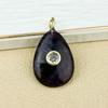Water Drop Pendant 18K Gold Plated Trendy Natural Gemstones Stone Pave Zircon Amethyst Lapis Lazuli Tiger Eye Party Wedding Gift