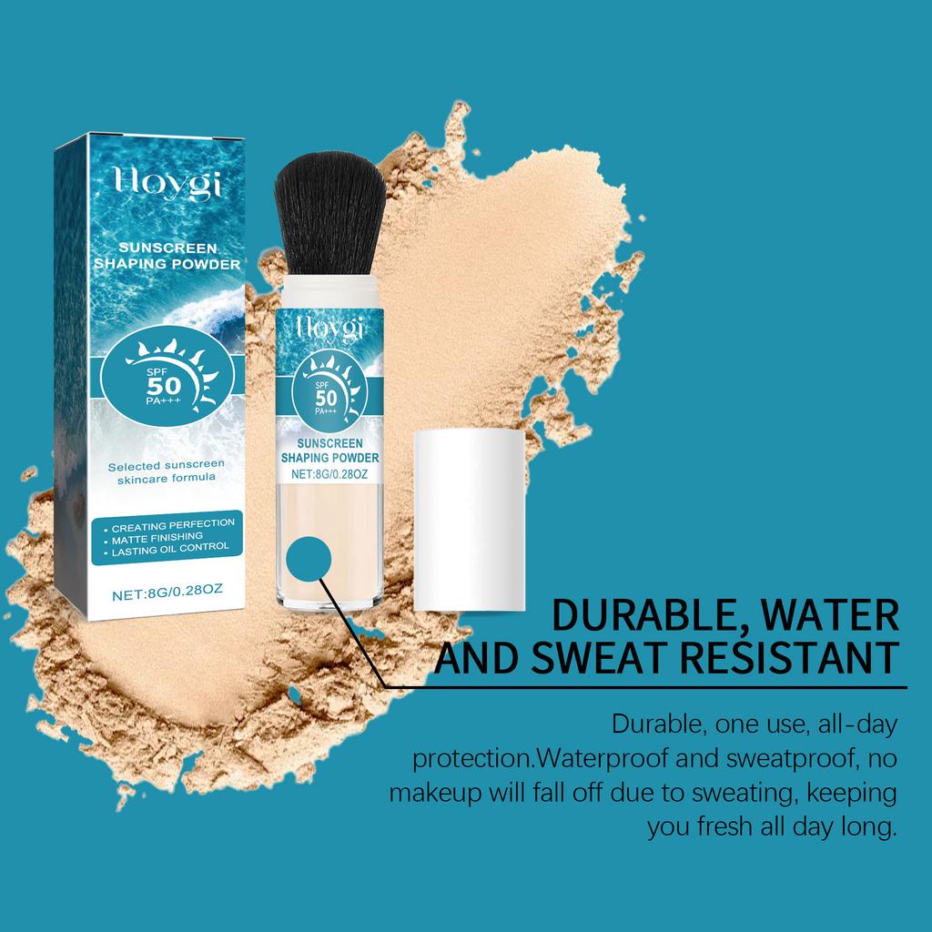 SPF50 Sonnenschutz Puder lose Puder Abdeckung Poren Ölkontrolle Transparent Matt Sonnenblock Wasserdicht Vollständige Deckkraft Make-up Fixierpuder