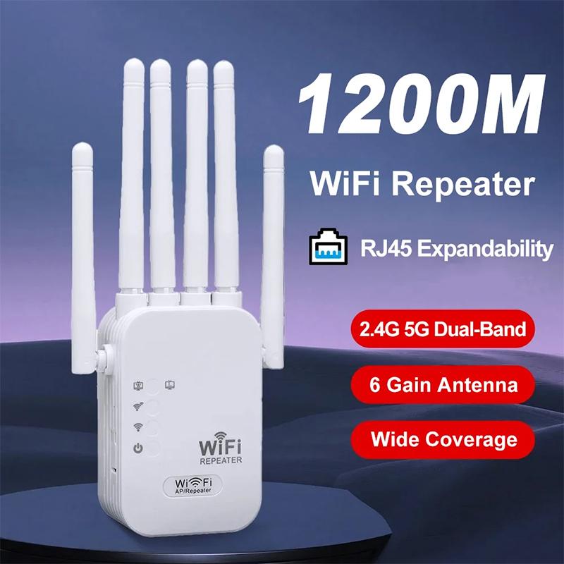 Dual Network Interface Wifi 6 Repeater Signal Amplifier Router 300Mbps Signal Booster Cellular Communication Amplifier