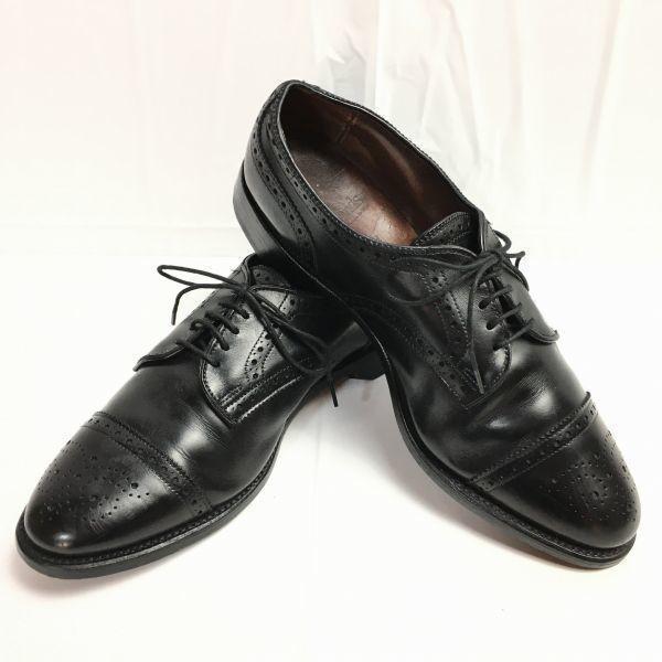 

USED/Allen Edmonds Rare Vintage Sanford Made in USA Cap Toe Business Shoes Black size 7.5D Men s