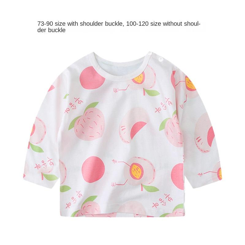 Baby Girl Autumn Long-sleeved T-shirt Baby Cotton Bottoming Shirt Girls Spring and Autumn Tops Small Children Fashionable Autumn Clothes