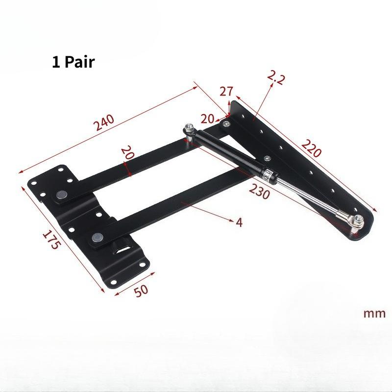 2 PCS Hydraulic Lift Top Coffee Table Frame Hardware - Gas Spring Hinges for Folding Desk Lifting Mechanism