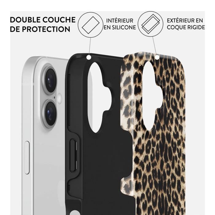 Coque - BURGA - Player - iPhone 16 - Léopard - Antichocs - MagSafe
