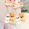 2Pcs Bag Hanging Plush Doll Keychain Cute Magnetic Dog Keychain Collar Glasses Dog Pendant  Couple