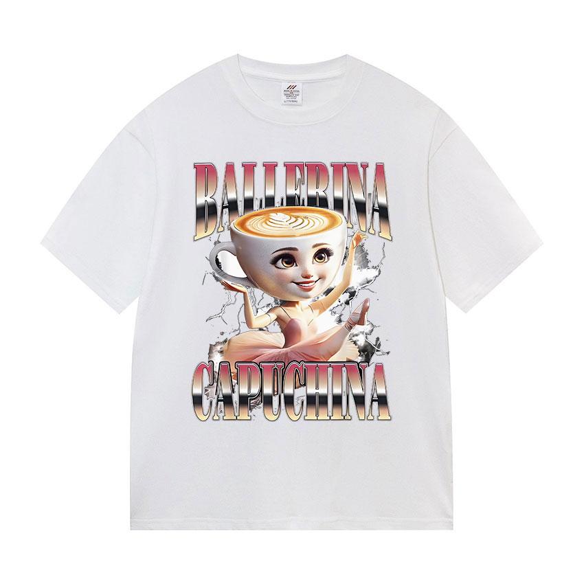 Italian Brainrot Ballerina Capuchina Funny Meme T-Shirt Men Women Fashion Harajuku T-Shirts Summer Hot Sale 100_ Cotton T Shirts