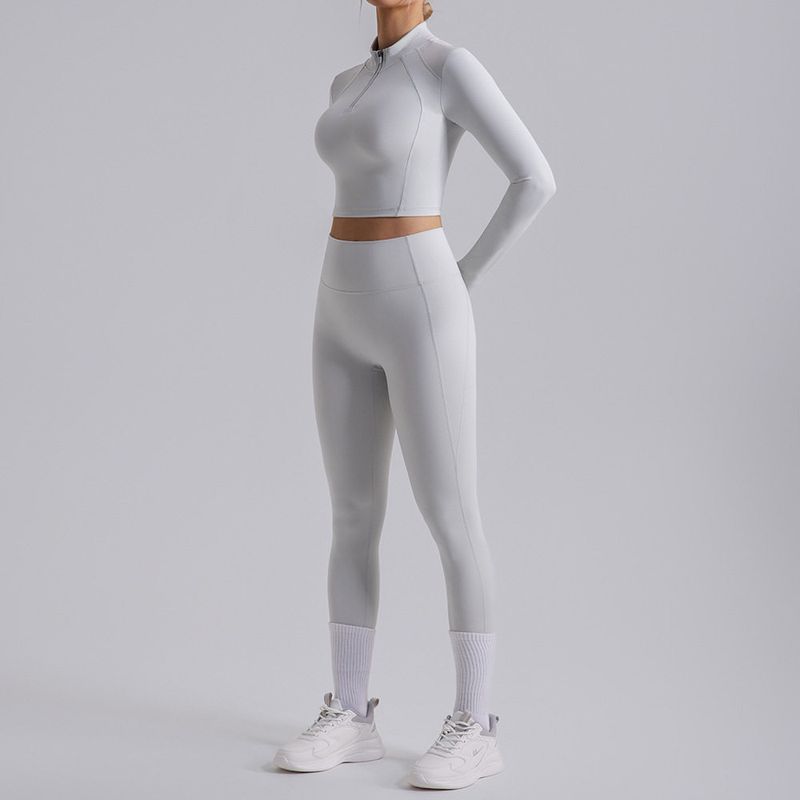Yoga Clothes Long-Sleeve Suit Women's Quick-Drying Slim Fit Thin and Breathable Fitness Pants Stretch Tight Fashion Sexy Top