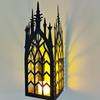 1Pcs Wall Candle Sconce Holder Gothic Cathedral Wall Sconce Black Metal Wall Mount Candle Holder For Living Room