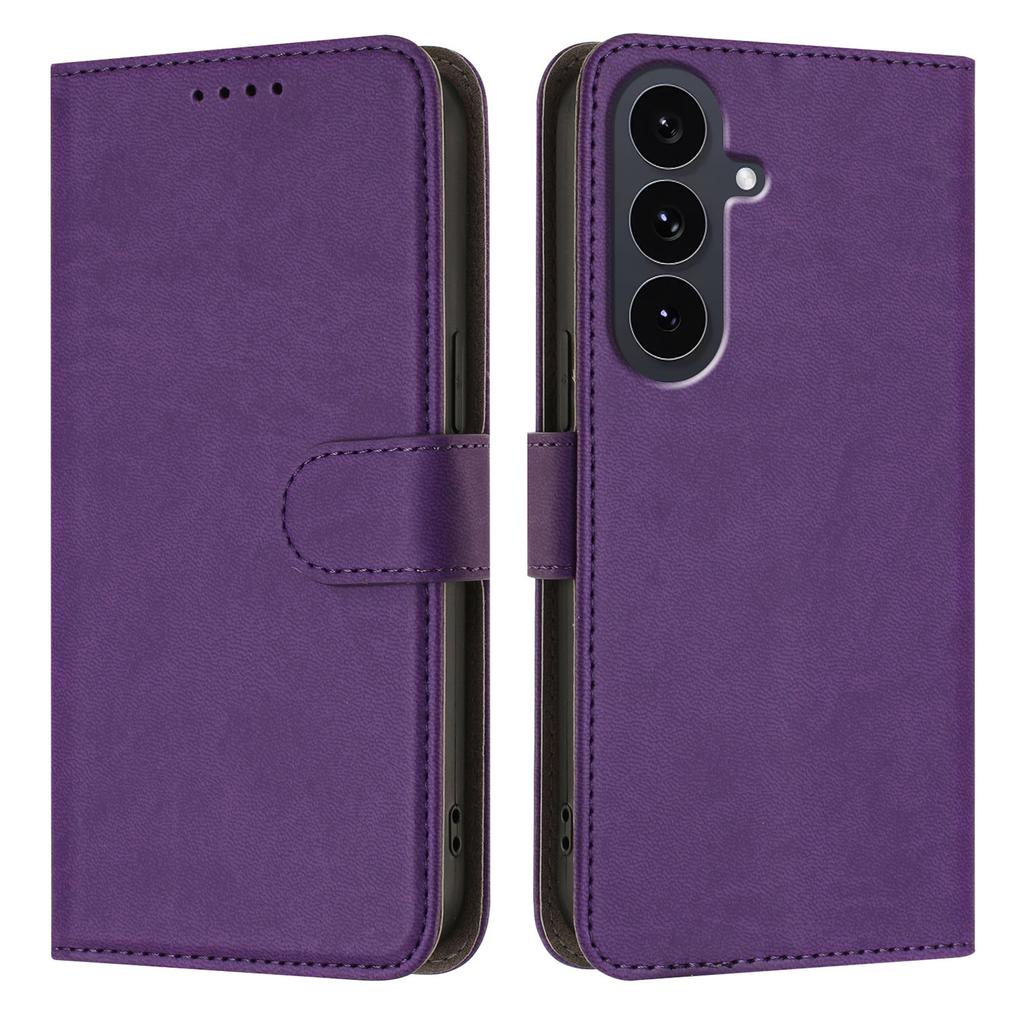 Dla Samsunga Galaxy S25 FE Skórzane etui Jednokolorowe etui na telefon z portfelem