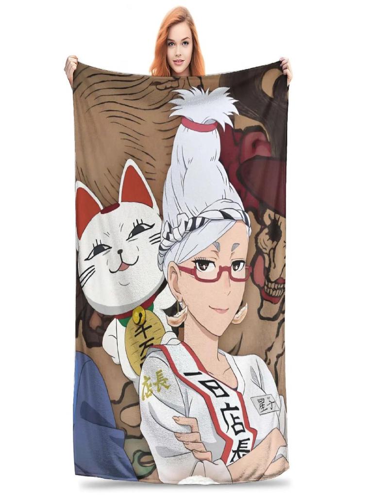 Seiko Ayase Dandadan Plush Blanket for Kids and Adults Soft Flannel Throw Blanket Warm Bedspread for Bedroomized Quality